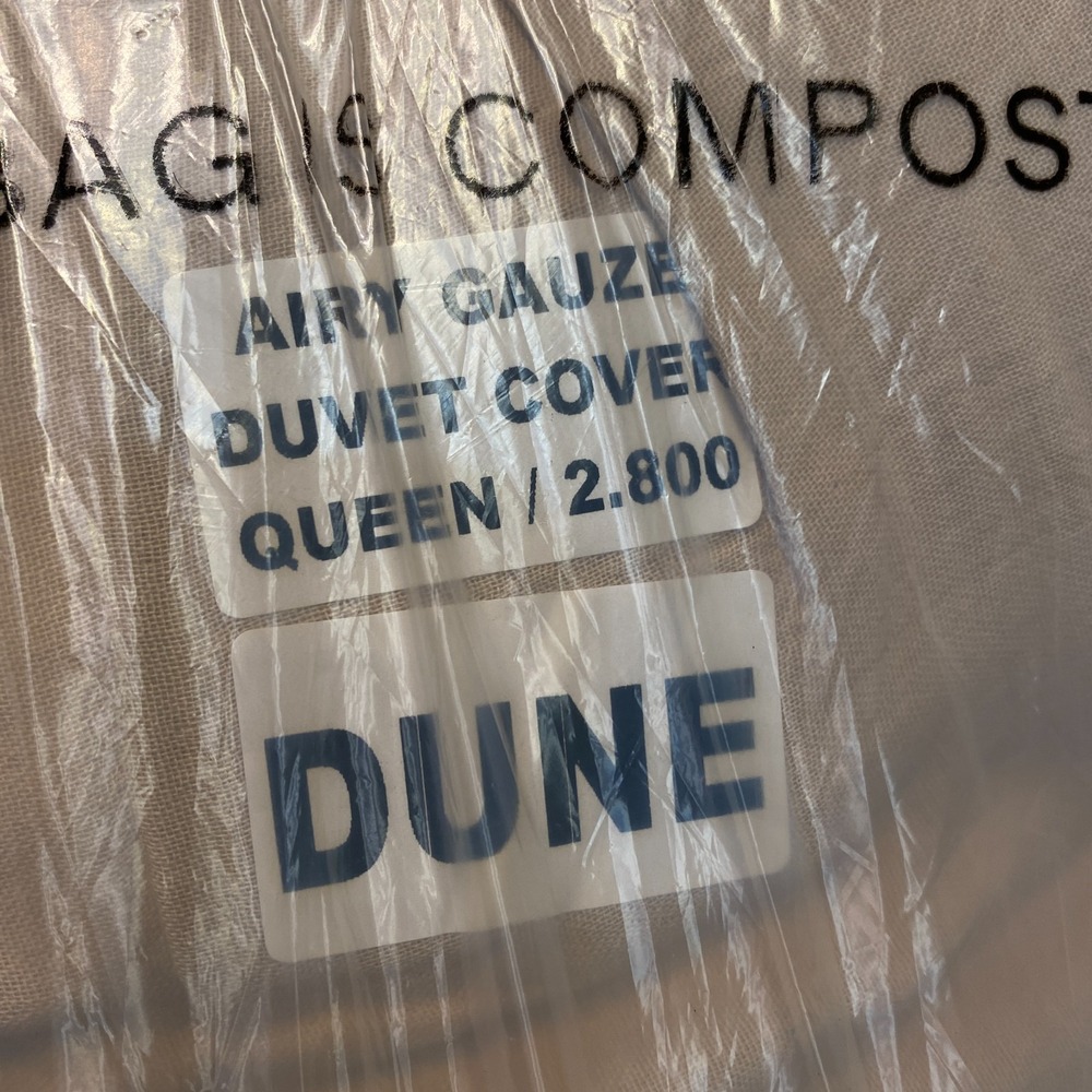 Quince Organic Airy Gauze Duvet Cover Full/Queen Dune Cotton DUVET COVER ONLY - Picture 4 of 5
